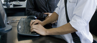 Student typing